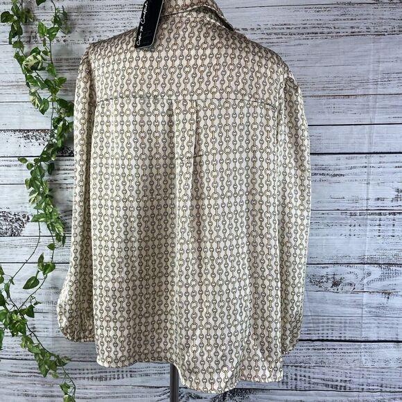 CotilCo Blouse Tunic Plus size 1X Gold Chains Career Professional Modest Church - Picture 10 of 11